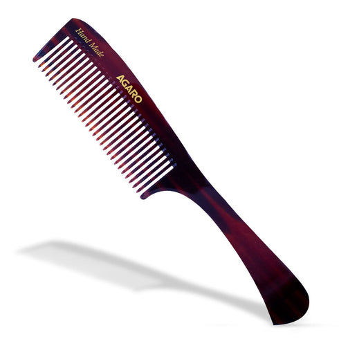 AGARO Hand Made Cellulose Acetate Comb HMC79, All Fine Tooth Dressing Comb, Smooth Rounded Teeth, Hair Styling, Hair Brushing, Hair Dressing, Brown